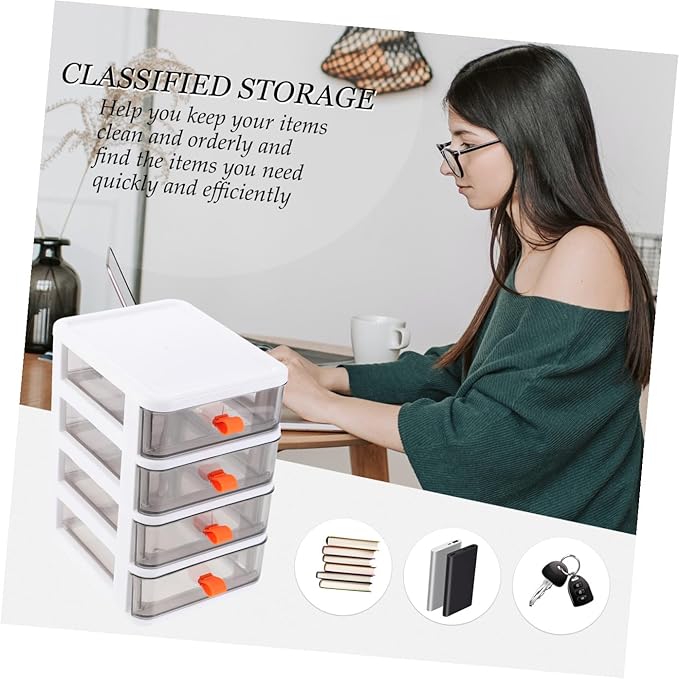 1pc Desk Storage Box Storage Boxes Document for Office Mini Cosmetic Organizer Small Desk Organizer - Image 6