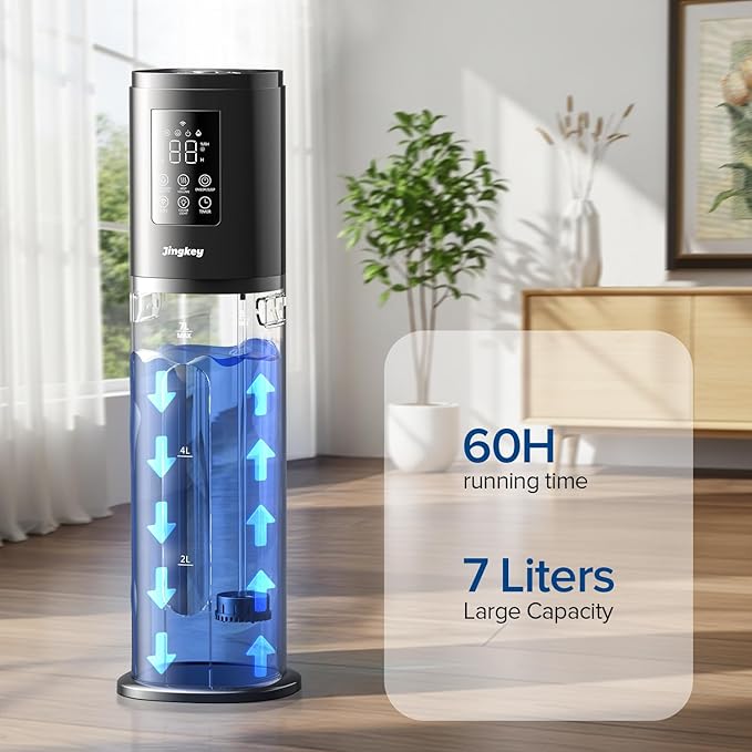 Humidifiers for Bedroom Large Room with Smart App & Remote Control, 7L/1.85Gal Room Humidifier, 4 Mist Levels Large Humidifier for Home Charcoal - Image 8