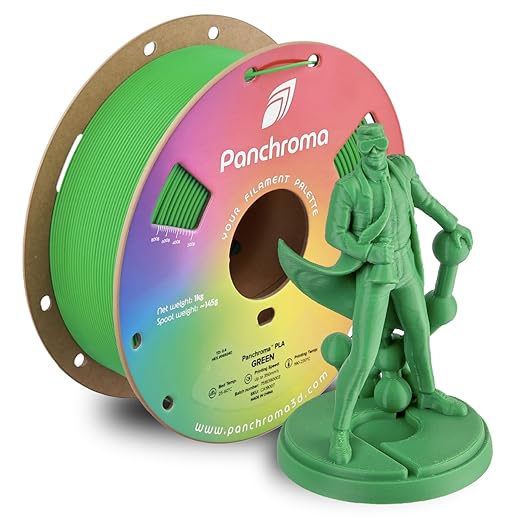 Panchroma PLA Green 3D Printer Filament, 1.75mm, 1kg Spool, Easy to Print, High Speed Printing, Tangle Free, AMS Compatible, Perfect for Toys, Decor, Miniatures, Models & Cosplay by Polymaker