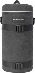 Camera Lens Case Lens Bag Compatible (5.51" x 14.56"(Canvas, Black)) by XAMOREST