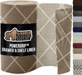 GORILLA GRIP powerGRIP Drawer Shelf and Cabinet Liner, Thick Strong Hold, Non-Adhesive Liners Protect Kitchen Cabinets and Cupboard, Bathroom Drawers, Easy Install, Breathable Mat, 12" x10', Beige by GorillaGrip