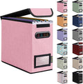 BALEINE File Organizer Box with Lid, Collapsible File Folder Organizer with Plastic Slide, Hanging File Folder Box for Office Document Storage (1 Pack, Pink, S) by BALEINE