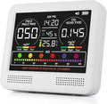 16-in-1 Indoor Air Quality Monitor with PM1.0,PM2.5,PM10,CO2,HCHO,TVOC,Temperature,Humidity,Time Display &7 AQI Alarms – Professional Air Quality Tester for Home, Office & Indoor Use (Creamy White) by Unknown
