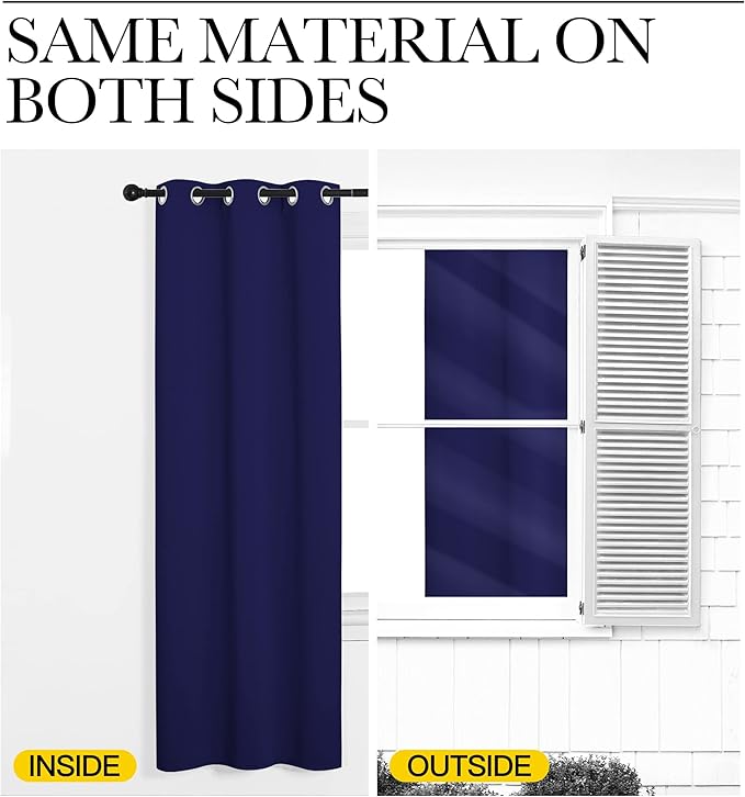 NICETOWN Navy Blue Blackout Curtains 78 inches Length for Living Room, 2 Panels, 55" Wide, Thermal Insulated Decoration Drapes for Bedroom Window - Image 5