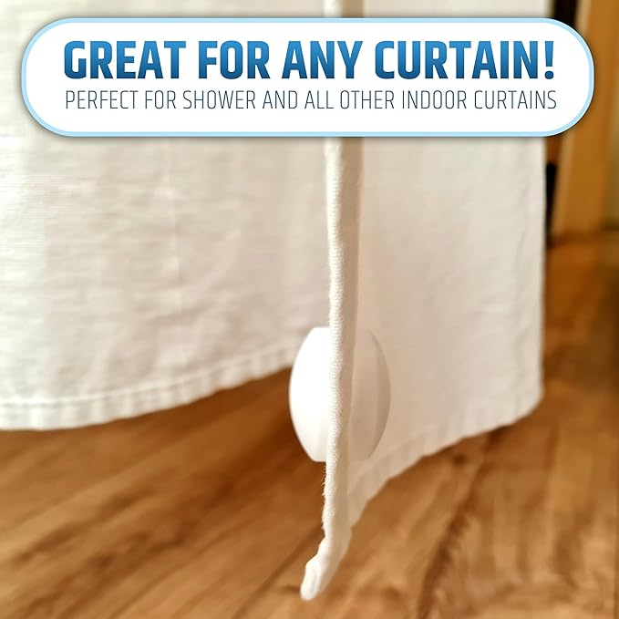 Powerful Anti-Billowing Magnetic Shower Curtain Weights for Splash-Free Bath Experience - 360° Silicone Wrapped - Will Never Rust - Heavy Magnets Prevent Curtain Liners from Blowing | 4 Pairs | White - Image 7