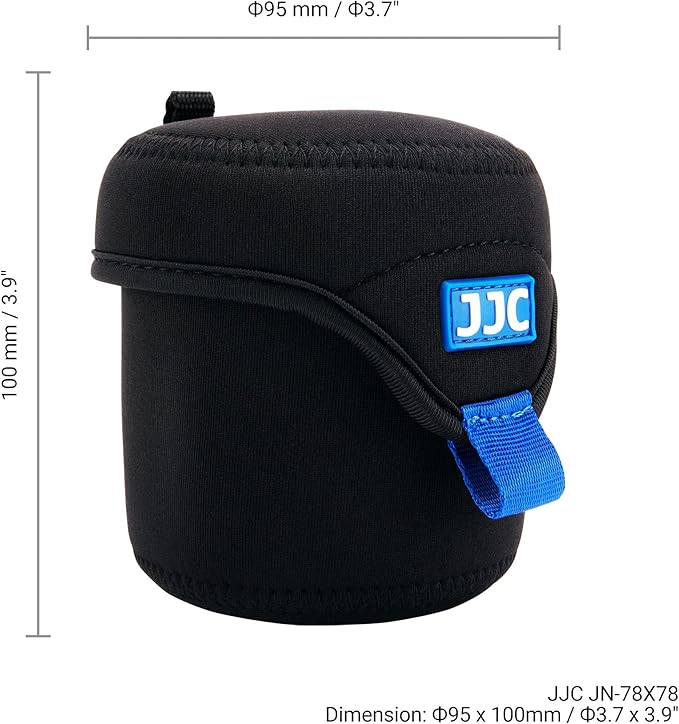 JJC Water Resistant Neoprene Camera Lens Pouch Case, Fold-Over Lens Bag for Mirrorless Lenses Up to 3.1 x 3.1 (D X H) for Sony FE 50mm f/1.8, Canon RF 35mm f/1.8, Fujifilm XF 23mm f/1.4 etc. - Image 6