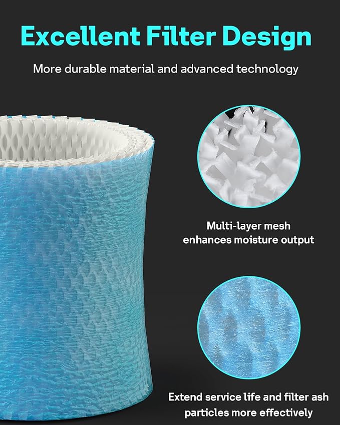 Leemone 3-Pack Bedside Humidifier Filter 2.0 Replacement Compatible with Canopy Bedside & Nursery Humidifiers, Humidifier Wicking Filter Lasts Up to 6 Weeks - Image 3