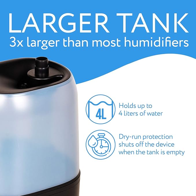 Evergreen Pet Supplies Ultrasonic Reptile Fogger Humidifier - Digital Timer Terrarium Fogger - Dry-Run Protection Automatic Misting System - Tabletop Humidifier for Reptiles - 4L, Black - Image 6