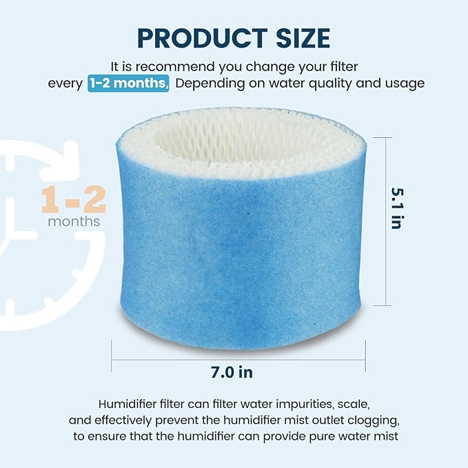 Colorfullife 4 Pack Premium Hac504 Humidifier Filters for Honeywell Humidifier HAC-504 HAC-504AW HAC504V1 HCM350 HCM-530 HCM-600 HCM-710 HEV-312, Upgraded Blue Pre-Filter Replacement Wicking Filter A - Image 4