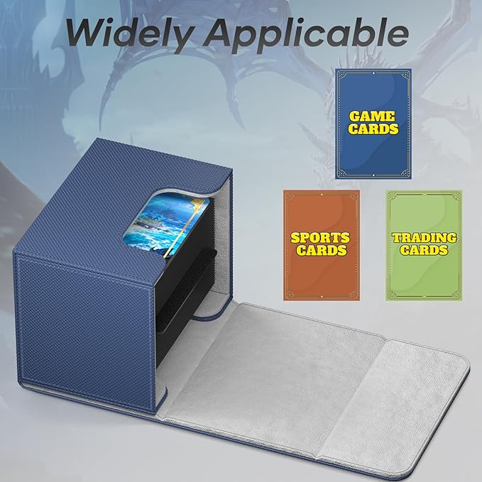 Mlikero 4 Pack Card Deck Box, Commander Deck Box Holds 400+ Double-Sleeved Cards with 4 Dividers, Leather Magnetic Closure Card Box Fit for MTG, TCG (4 Colors) - Image 3