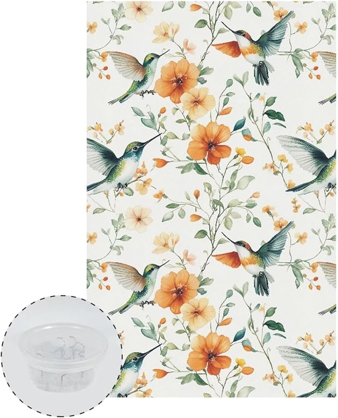 Hummingbird Flower Recliner Headrest Cover Lazy Boy Sofa Headrest Cover No-Slip Chair Arm Covers Protectors Fade Resistant Furniture Couch Headrest Protector Chair Back Covers - Image 2