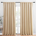 NICETOWN Room Darkening Curtains for Bedroom - Triple Weave Home Decoration Thermal Insulated Solid Drapes for Patio Door (Biscotti Beige, Set of 2 Panels, 70 x 95 Inch) by NICETOWN
