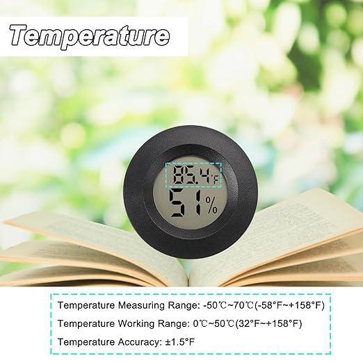 Mini Hygrometer Digital Thermometer Humidity Meter 4 Pack Hygrometer Thermometers Indoor/Outdoor Humidity Monitor Reptile Thermometer for Greenhouse Garden Cellar Fahrenheit(℉)/ Celsius(℃) - Image 4