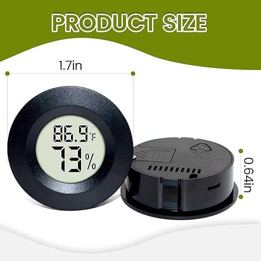 Digital Thermometer and Hygrometer with Moisture Meter – Humidity and Temperature Monitor for Indoor/Outdoor Use, Ideal for Reptile Habitats, Greenhouses, Terrariums – Fahrenheit (℉) / Celsius (℃) - Image 2