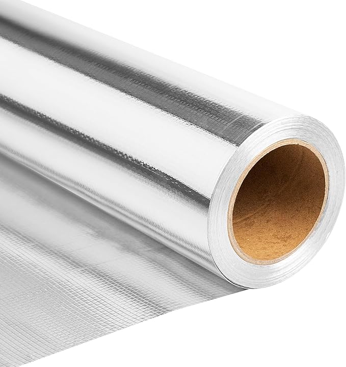 Sauna Foil Vapor Barrier, 500 sqft Aluminum Insulation Roll Heavy-Duty Non-Perforated Reflective Thermal Barrier for Energy Efficient Sauna, Attic, Garage and Crawl Space (4FT x 125FT) by Unknown