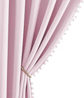 NICETOWN Pom Pom Blackout Curtains for Girls Bedroom Boho Pink Window Curtains for Nursery Rod Pocket Thermal Insulated Living Room Darkening Curtain Panels for Play Room, 52" W x 84" L, 2 Panels by NICETOWN