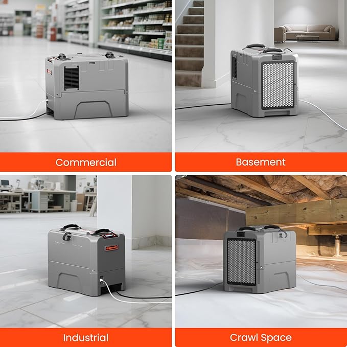Abestorm LGR85 Commercial Dehumidifiers with Pump, 180 PPD Industrial Dehumidifier for Basement, Crawl Space, Warehouse, Auto Defrosting, 5 Years Limited Warranty - Image 8