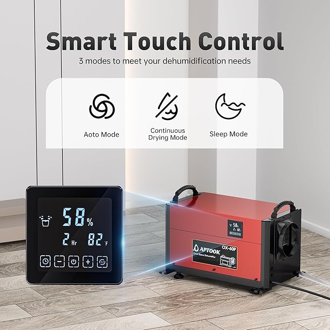 110 Pints Commercial Dehumidifiers for Crawl Spaces & Basement,Under House,Warehouse & Job Sites, Crawl Space Dehumidifier with Drain Hose, Remote Control, Auto Defrost, Humidity Control, CSA Listed - Image 3