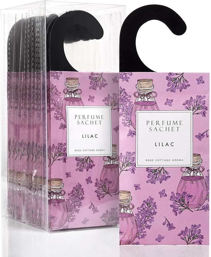 ROSE COTTAGE Large 12 Packs Lilac Hanging Closet Air Freshener Scented Sachets Long Lasting Smell Goods by ROSECOTTAGE