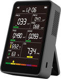 Professional Indoor Air Quality Monitor with AQI Alarms, Portable Real-Time Detector for Home Cars Plants and Pets (Glossy Black) by AQItechairqualitymonitor
