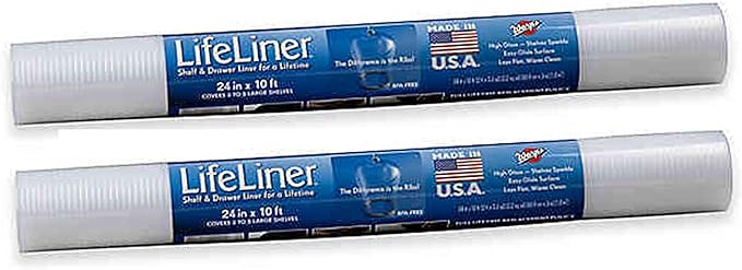 Warp Brothers Ribbed Shelf Liner & Drawer Organizer for Kitchen & Bathroom Cabinet, Storage Bins, Garage & Wall Shelves, Table & Food Pantry Organizing its BPA Free | Clear (2 Pack, 24" x 10') by Warp%27s