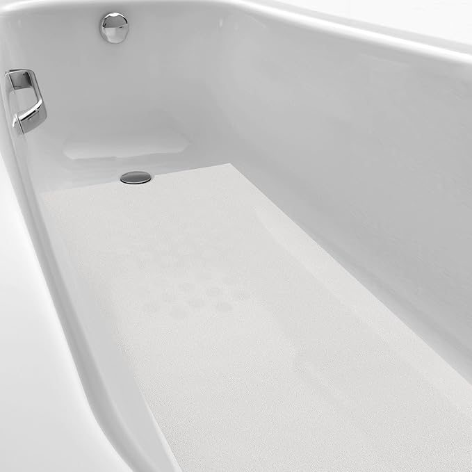 16" x 40" Non Slip Bathtub Mat with Drain Cut Out Anti Slipping Non Skid Safe Tub Mat Adhesive Peel and Stick Bath Tub Mat PEVA Tub Sticker for Shower Floor Boat Wet Areas(Clear) by Dunzoom