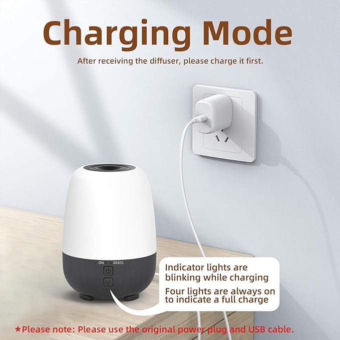 150ML Rechargeable Battery Operated Essential Oil Diffuser, Portable Cordless Aromatherapy Diffuser,7-Hour Runtime with 7 LED Color Changing Lights - Image 3
