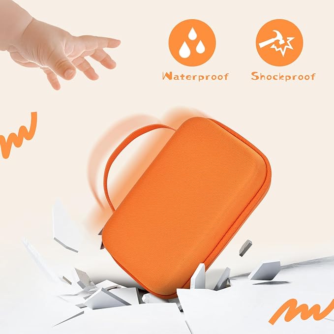 Case Compatible with 3Doodler Start+ Essentials for 3D Pen Set for Kids, Carrying Holder Fit for Printing Pens, Storage Organizer for Printing Filament Refill, Micro-USB Charger (3D-02-Orange) - Image 4