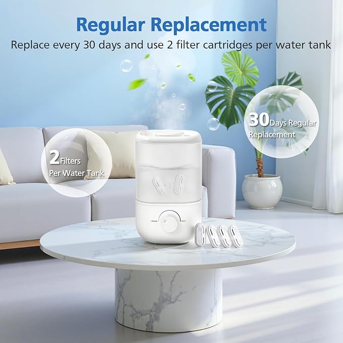 10 Pack Humidifier Demineralization Cartridge Compatible with LEVOIT Top Fill Humidifiers, Classic 160, LV600S, OasisMist 450S, OasisMist 1000S, Calcium and Magnesium Ion Softening, White - Image 6