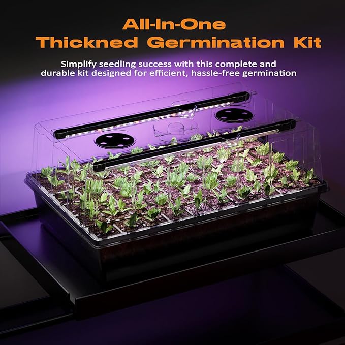 60-Cell Self-Watering Seed Starter Tray with Grow Light, Seed Starter Kit with 4.07” Humidity Dome, Indoor Seedling Starter Tray, Seed Starting Trays for Plant Germination, Seeds Growing - Image 7