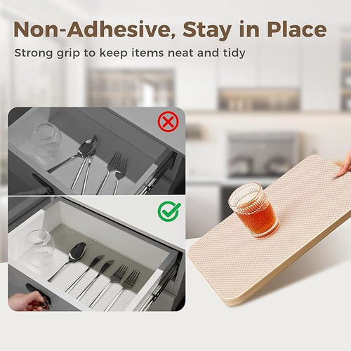 100% EVA Shelf Liner for Kitchen Cabinet, 12" x 120" Drawer Liners Non Adhesive Non Slip Waterproof Plastic Paper, Dresser Pantry Bathroom Refrigerator Protector, Clear - Image 2