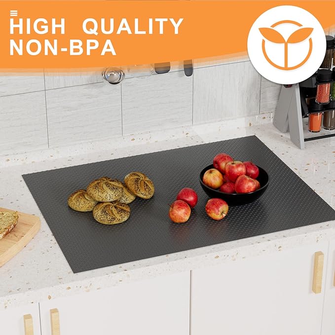 FLPMIX Black Shelf Liner 12 inch Wide: Easy to Cut Kitchen Cabinets Drawer Liner - 12" x 396 Inch EVA Waterproof Pantry Cupboard Liners - Image 7