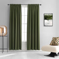 DONREN Loden/Dark Olive Green Blackout Curtains 52 Inch with by90 Inch Length for Bedroom - 2 Panels Patio Glass Door Curtain Panels,Livingroom Room Darkening Thermal Insulated Drapes by DONREN