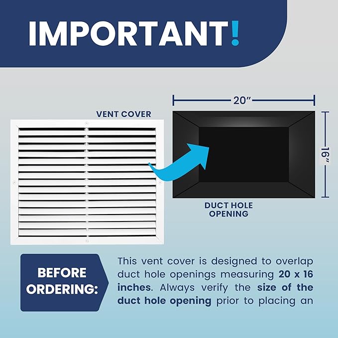 20x16 Inch (Duct Opening) Air Return Vent Cover Decorative – Premium Aluminum AC Vent Cover for Ceiling & Wall, Rustproof Grille, Ideal for Home HVAC Grille, Durable & Easy to Install by ACLAMINAIRE - Image 4