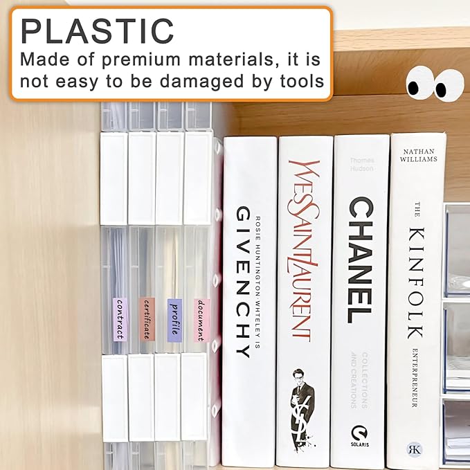6 Pack A4 File Portable Project Case, Plastic Storage Box for 8.5" x 11" Letter Paper, Documents Magazines Holder Scrapbook Paper Storage Boxes (blue) - Image 4