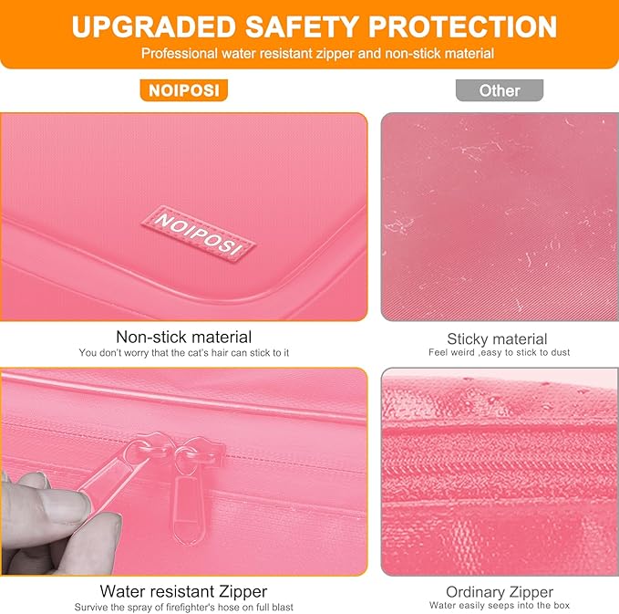 Document Organizer with 5200℉ Heat Insulated, 16.1"x11.4"x4.3" Waterproof and Fireproof Document Box with Lock, Home Strong Fireproof Safe Storage Box for Legal Size Documents and File，Pink - Image 5