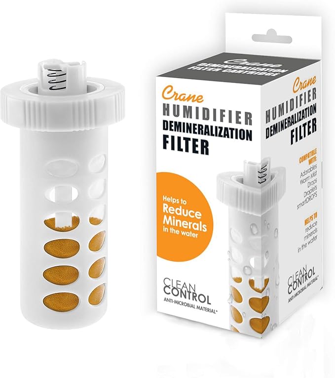 Crane Genuine Replacement Demineralization Filter Cartridge for Teardrop Humidifier Reduces White Dust Universal Humidifier Filter, 1 Count (Pack of 2) - Image 3