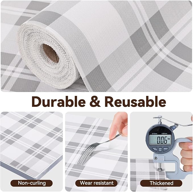 Drawer Shelf Liner for Kitchen Cabinets, Non Adhesive Slip Resistant Shelf Paper Easy to Clean, Strong Grip Thickened Waterproof Washable Mats for Pantry Shelves Cupboard Dresser (Grey, 17.5in x 20FT) - Image 6