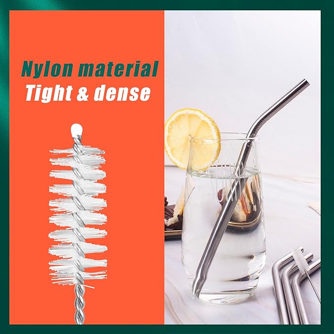 9-Pack Thin Long Handle Bottle Brushes, Stainless Steel Wire Cleaners with Boar Bristle & Wool Tip, Flexible Narrow Neck Cleaner for Wine Bottles, Tubes, Straws, Pipe, Hose & Decanter - Image 5
