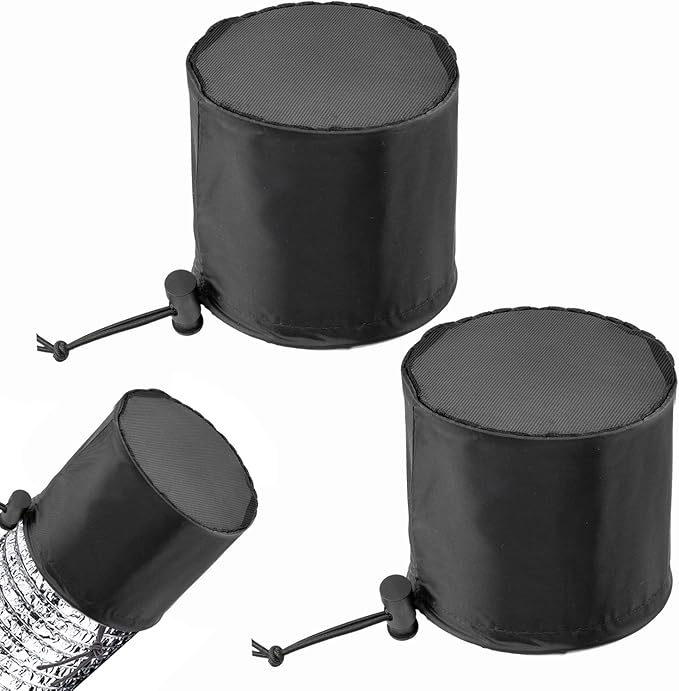 2 Pcs Grow Tents Vent Cover - 4" Dustproof Duct Filter Vent Covers with Elastic Band and Fixed Buckle for Plant Grow Tent Accessories by Biggun