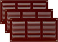 Vent Systems 12" x 6" Inch (Overall) Scratch Resistant Brown Metal Vent Cover - 3 Pack - Louvered Duct Grille with Built-in Mesh Screen - Wall or Ceiling HVAC Ventilation Register for Indoor & Outdoor by VentSystems
