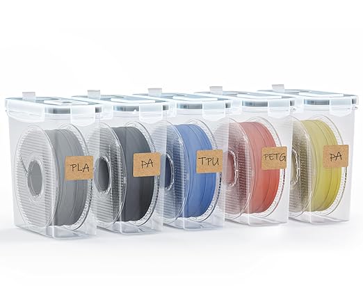YOOPAI Filament Storage Box - 5 Pack Filament Container for 3D Printing Sealing and Protection - Portable Storage Box with Desiccants&Label for Home&Office,Water-Proof and Dust-Proof 4.0L(9.03*8*3) by YOOPAI
