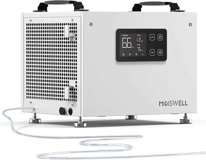70 Pints Commercial Dehumidifier with Pump Portable Crawl Space Dehumidifier for Basement Energy Star Efficient Certified Compact Dehumidifiers for Home, Auto Defrost, Timer by Moiswell