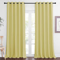 NICETOWN Blackout Curtain Drape for Bedroom - Light Reducing Thermal Insulated Solid Grommet Room Darkening Window Curtain 90 inches Long for Living Room (Paler Yellow, 1 Piece, W66 x L90) by NICETOWN