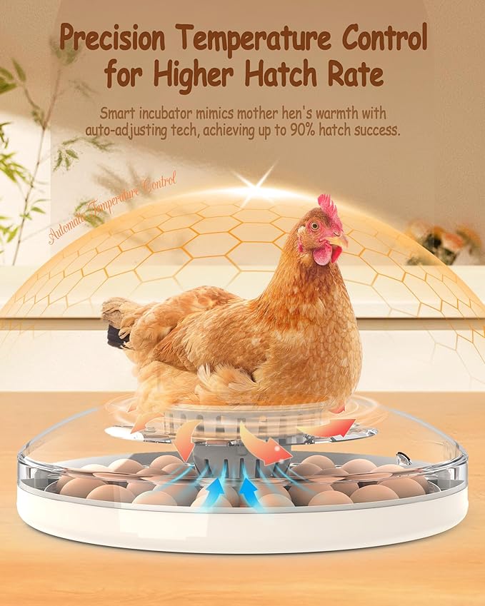 30 Egg Incubators for Hatching Eggs with Automatic Egg Turner, Auto Temperature Control, LED Candling, Humidity Monitor, 360° Viewing for Chicken Quail Parrot Birds - Image 3