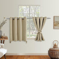 Hiasan RV Blackout Curtains for Bedroom, 52 x 36 Inches Long - Thermal Insulated & Light Blocking Window Curtains for Living Room, 2 Drape Panels Sewn with Tiebacks, Taupe by Hiasan
