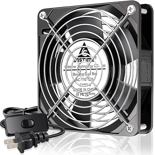 GDSTIME 120mm x 25mm 110V 115V 120V AC Powered Fan Dual Ball Bearing for DIY Cooling Ventilation Exhaust Projects by GDSTIME