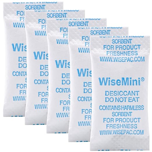 1 Gram 300 Packs Silica Gel Packets, Silica Packets, Food Grade Dessicant, Dessicant Packs, Silica Gel for Food Storage, Dehumidifiers Moisture Packets by Wisesorb