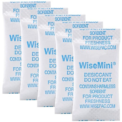 1 Gram 100 Packs Silica Gel Packets, Silica Packets, Food Grade Dessicant, Dessicant Packs, Silica Gel for Food Storage, Dehumidifiers Moisture Packets by Wisesorb