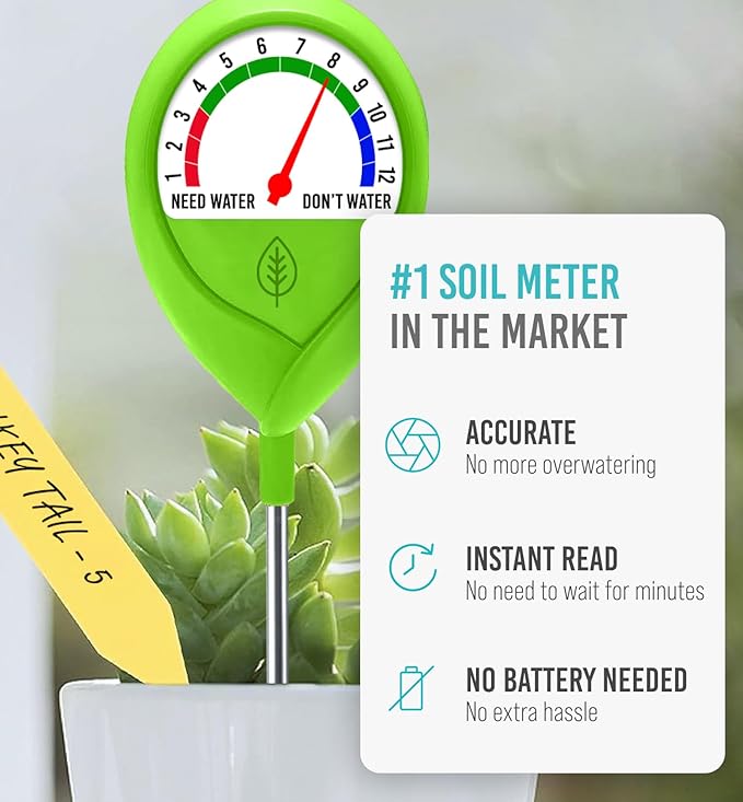 GROWIT Soil Moisture Meter for Plants - Plant Moisture Meter for House Plants - No Batteries Required - Image 2